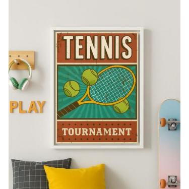 Imagem de Quadro Canvas Esporte Tênis - Retrô-Mold.Branca Tamanho:40x30cm - Quad