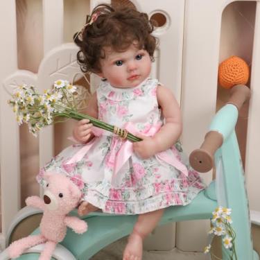 Imagem de Brastoy Bebê Reborn Boneca Silicone Menina Realista Olhos Azuis 48cm Original