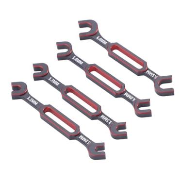 Imagem de SPYMINNPOO Chave de Carro RC 4 PCS Conjunto de Ferramentas de Alumínio para Tensor e Removedor de Junta Esférica 3,0 Mm a 6,0 Mm para Carros RC, Drones e Barcos (Vermelho)