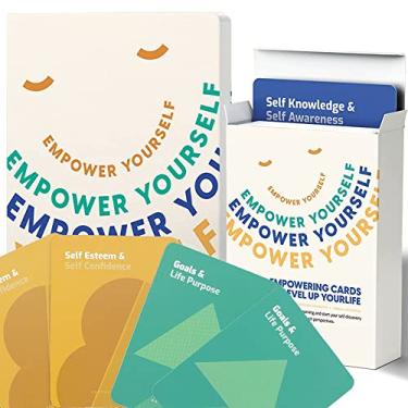 Imagem de Empower Yourself – 50 cartas de pergunta mindfulness e um diário guiado – para jogos de cartas de terapia, diários, autoajuda, autocuidado ou presentes de meditação inspiradora. (Edição Especial)