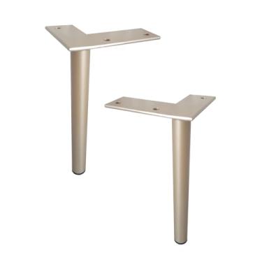 Imagem de KIT 4 Pés de Metal L 18cm Lateral Champagne Preto Fosco Multiuso Armário Sofá Cama Casa Cozinha Moderna