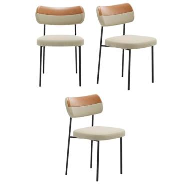 Imagem de Kit 3 Cadeiras Camila Para Sala Jantar Gourmet em Aço-Couríssimo-Whisky-Linho-Gengibre-EdeCasaMoveis