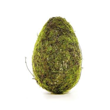 Imagem de Ovo de Páscoa para Decoração Rústica Galhos e Musgo - P 18cm x 10cm - 