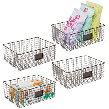 Imagem de Organizador de alimentos de arame de metal mDesign, embalagem com 4, Bronze, 16 x 12 x 6, 4