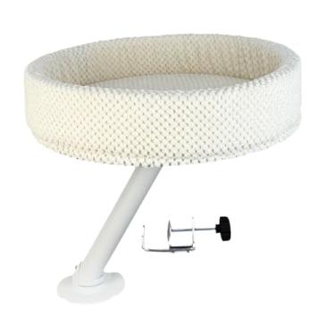 Imagem de Fxzqgnh Cama Confortável para Gatos, Poleiro Moderno, Móveis Macios, Acessórios, Escrivaninha, para Gatinhos Domésticos, para Mesas de Brincar, Casinha, Branco