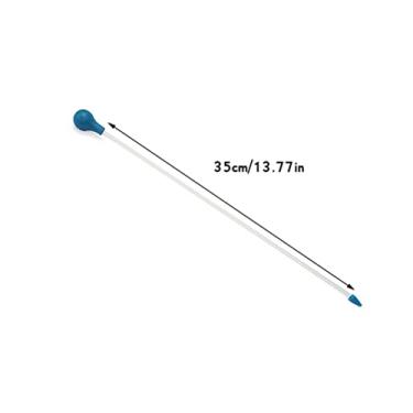 Imagem de Aramox Ferramenta de Fertilizante Líquido Acrílico Longo Alimentador Polypite para Peixes Marinhos e Aquários Polypite, Comprimento de 35 Cm, Ponta de Borracha Macia Evita Danos (Azul celeste)