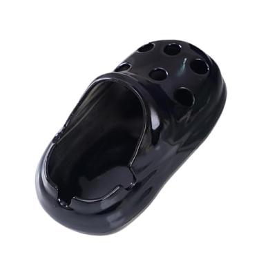 Imagem de Cinzeiro de plástico preto inspirado em tamancos - Design ventilado para acessórios para fumar