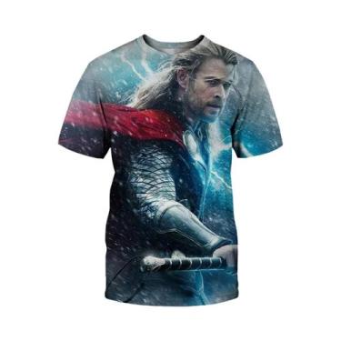 Imagem de Camiseta Masculina De Verão Com Estampa 3D Do Herói Marvel Thor Homem 
