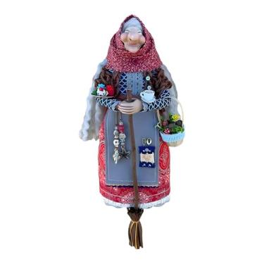 Imagem de Boneca de bruxa de cozinha feita à mão para boa sorte, enfeite de pendurar bonecas de cozinha, decoração mágica de bruxa, presente exclusivo para mães ou entusiastas da culinária, estatueta de bruxa