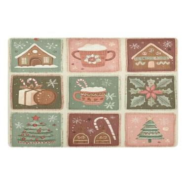 Imagem de STAYTOP Merry Christmas Tapete de porta para entrada externa 81 x 50 cm, tapete de boas-vindas ao ar livre/interno, tapetes de banho fofos, capacho frontal antiderrapante para entrada, pátio, áreas de