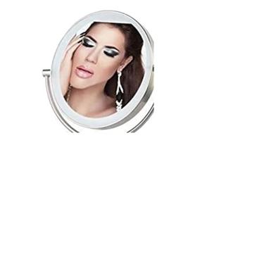 Imagem de Espelhos de banheiro com iluminação dupla face com espelho iluminado - espelho de penteadeira com espelho; amplie 3 vezes