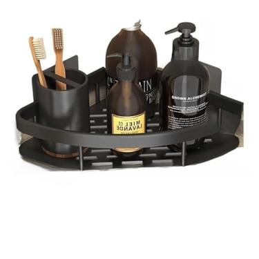 Imagem de Prateleiras Para Casa De Banho Sem Furos, AlumíNio, Suportes Para Casa De Banho E AcessóRios Para Casa De Banho(KIT 1-Triângulo preto)