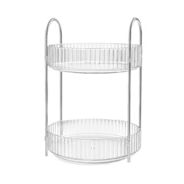 Imagem de Organizador de Maquiagem Acrílico Giratório 360º Tipo Diamante – Porta Cosméticos, Perfumes e Batons(TRANSPARENTE)