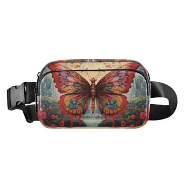 Imagem de CEBUGI Pochetes de caminhada para homens e mulheres, pochetes de borboleta, modernas, resistentes à água, com cinto ajustável para treino, viagem, corrida