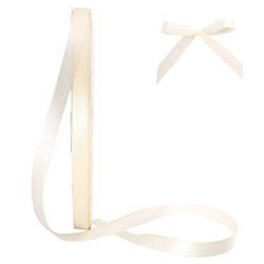 Imagem de HYSSINOWRAP Fita de cetim decorativa para embrulho de presente, 2,5 cm de largura, várias cores disponíveis (243 - creme, 3/20.3 cm)