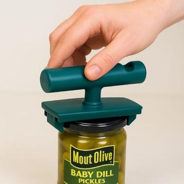 Imagem de Abridor de lata multifuncional Abridor de jarra universal Ferramenta de cozinha para abridor de garrafas Tire tampas facilmente bordas lisas Latas abertas ajustável verde 3