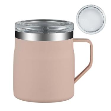 Imagem de Caneca De Aço Inoxidável Com Alça,Recipiente Para Bebidas De 450 ml | Copo Termico Para Cafe | Para Escritorio Estudantes Viagens Academia Praia Piquenique Desporto