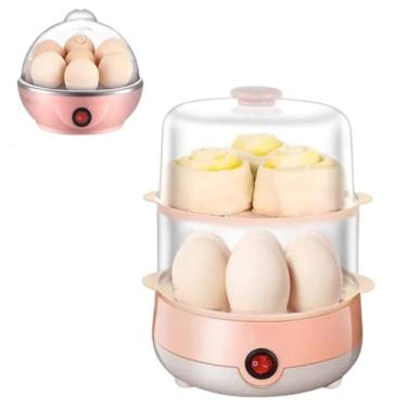 Imagem de Cozedor Elétrico de Ovos a Vapor 14 Unidades, Egg Cooker Portátil com Desligamento Automático, Escalfador Legumes Vapor, Compacto para Café da Manhã Saudável, Cozinha, Trailer e Viagem 110V