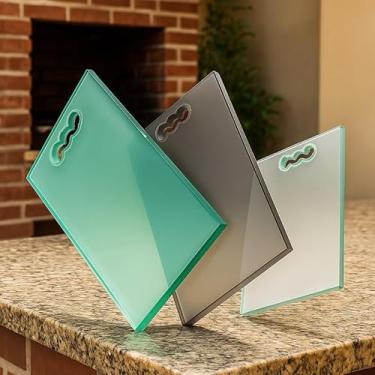 Imagem de Tábua de Corte de Vidro Temperado Inquebrável 40x25cm – Higiene, Churrasco, Cozinha(VERDE)