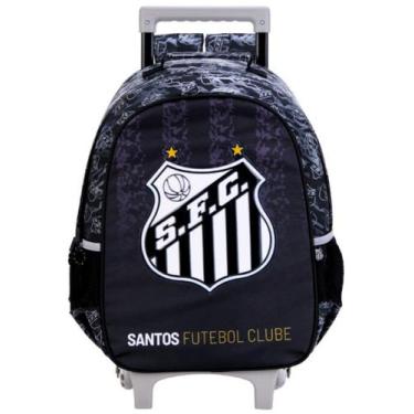 Imagem de Mochila Escolar Rodas e Costas Time Santos 16618 Original - Xeryus