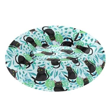 Imagem de SEHANY Cama de cachorro com estampa de gatos fofos, removível e lavável, pequena, redonda para gatos, cama fofa super macia para animais de estimação com fundo antiderrapante para cães pequenos e