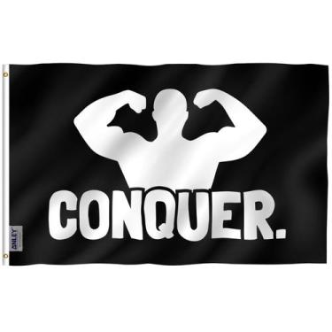 Imagem de Flag Anley Conquer 90x150cm Poliéster Fitness Inspirational