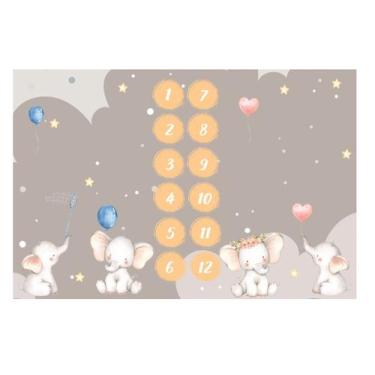 Imagem de Lençol Cenário Tapete Foto Mêsversário de Bebê Gêmeos Casal - Minha Es