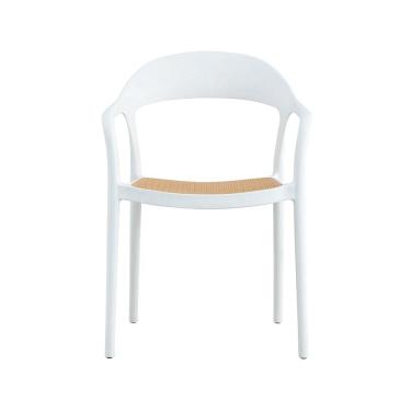 Imagem de Cadeira para Cozinha com Braço Lia Branco/Caramelo