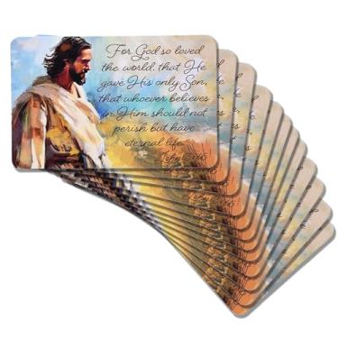 Imagem de Dicksons Marcador de livro cristão inspirador para livros, estudo bíblico, diários 6 x 10 cm cartolina para God So Loved The World, pacote com 12