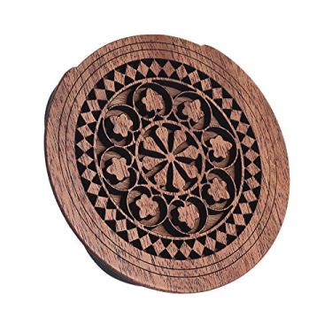 Imagem de Capa de buraco som madeira para violão Mahogany Wood Buffer EQ Viões Acústicos Folclóricos Reduz o feedback indesejado em configurações amplificadas ao vivo Instalação fácil Belo padrão oco decoração