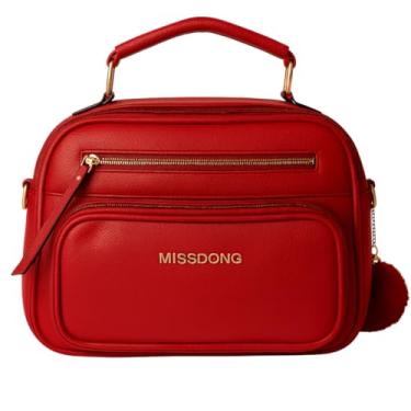 Imagem de Bolsa Bag Feminina Média Baú Elegante Alça Ombro E Tiracolo (Vermelho)