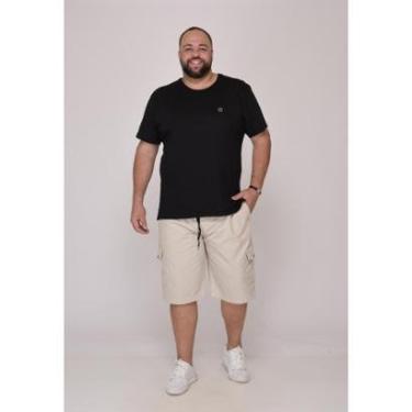 Imagem de Bermuda Masculina Plus Size Sarja Bege com Elástico-Masculino