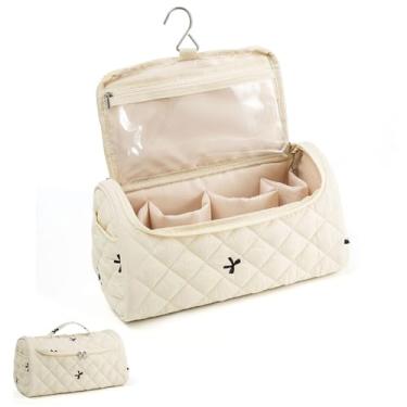 Imagem de idoltimes Bolsa de viagem acolchoada para ferramentas de cabelo, estojo organizador portátil fofo com gancho para pendurar, compatível com o modelador de cabelo Dyson, acessórios para modelador de