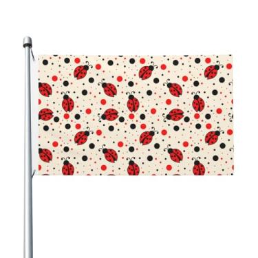 Imagem de Abucaky Bandeira de joaninhas e pontos, bandeira decorativa de 9,5 x 1,5 m, bandeira de poliéster durável para casa, exterior, interior