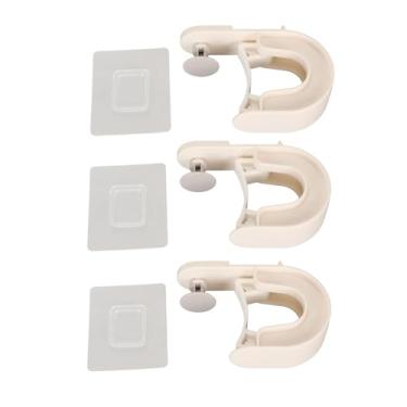 Imagem de CUOFYUNL 3 unidades de suporte para esfregão de vassoura autoadesivo para evitar deslizamento Pinças multiuso para esfregão de montagem na parede para casa Banheiro Cozinha Jardim (Branca)