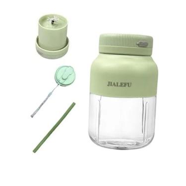 Imagem de Baoblaze Liquidificador portátil 1300 ml, liquidificador pessoal de frutas, espremedor elétrico portátil, copo, liquidificador, copo para camping, esportes, Verde
