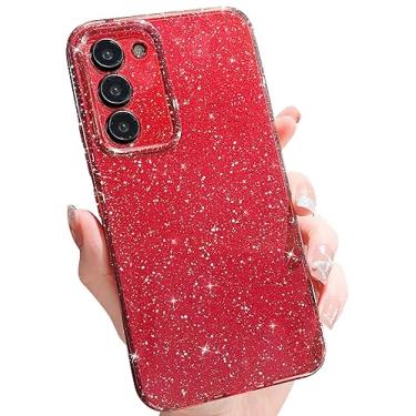 Imagem de MINSCOSE Compatível com capa para Samsung Galaxy S23 Plus, linda cor neon brilhante, de silicone brilhante, fina, à prova de choque, capa de telefone de TPU macio para mulheres e meninas - vermelho
