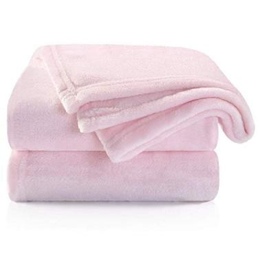 Imagem de TILLYOU Cobertor de lã para bebês 76 x 101 cm, cobertor rosa macio e quente para meninos e meninas, cobertor para bebês recém-nascidos, rosa
