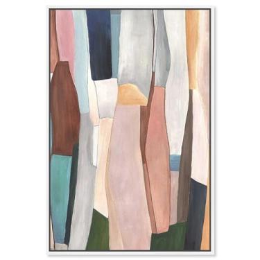 Imagem de Decoração de sala de estar com impressão em tela Glorious Lines II da Art Remedy, moldura branca, 50 x 76 cm