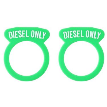 Imagem de Datanly 2 peças de anel de silicone para tampa de combustível diesel e gasolina com 4 peças de adesivos apenas para diesel e gasolina para tratores, latas de combustível, tampas de gás, tanque (verde)