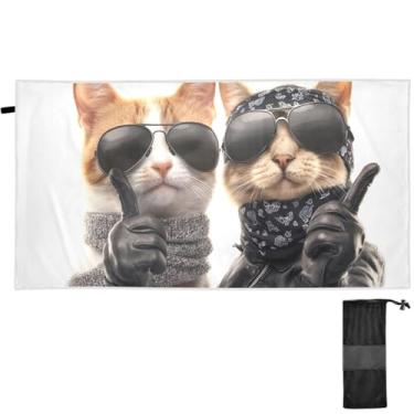 Imagem de TSENQUE Toalhas divertidas extra grandes adultos moda cão gato engraçado toalha de praia à prova de areia toalha de natação secagem rápida verão praia piscina yoga acampamento 71 x 71 polegadas