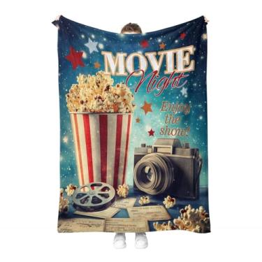 Imagem de Hohoto Cobertor de pipoca de cinema, presentes de cinema para homens, mulheres, meninos, adultos, adolescentes, crianças, aniversário para mãe, pai, marido, dia dos pais, presentes para câmera