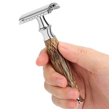 Imagem de Semme Barbeador Profissional Masculino Com Cabo de Bambu, Barbeador Manual Portátil para Barba e Cabelo Corporal, Barbear Seguro para Casa, Barbearia, Salão de Beleza, Liga de Bambu,