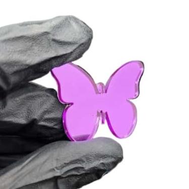 Imagem de Kit 10 Borboletas Acrílico Espelhado com Fita Dupla Face Decorativas para Casa, Parede, Festa (Roxo)