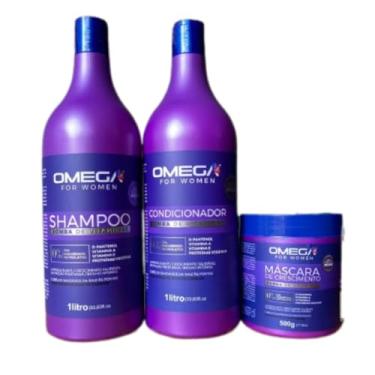 Imagem de Kit Bomba De Vitamina Shampoo Condicionador Máscara 1L OmegaHair