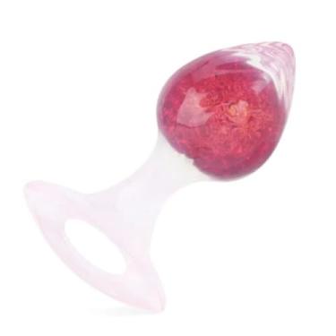 Imagem de Plug Anal Coração Pequeno Em Silicone Com Esfera De Vidro Interno Estimulador Anal Brinquedo Erótico PL148P (VERMELHO)