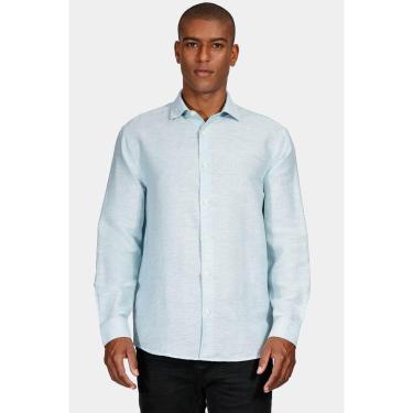 Imagem de Camisa Manga Longa Move Regular Linho Algodão Martinelli Azul Piscina-Masculino