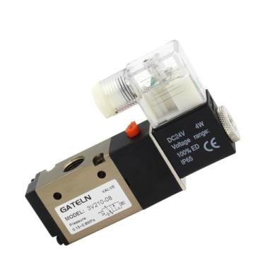 Imagem de Válvula solenoide pneumática de ar de três vias 2 posições 3V210-08 NO DC12V 24V AC220V válvula solenoide de gás controlada eletronicamente (conexões de 10 mm - 03)