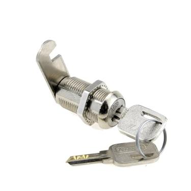 Imagem de Fechadura de came para porta de armário, caixa de cartas, armário de arquivo, latão, gancho de latão, chave de latão, 1 peça (19 mm)