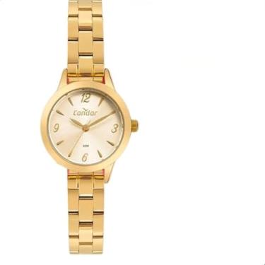 Imagem de Relógio de Pulso Feminino Pequeno Condor Dourado CO2035MZQ/K4K Colar e Brincos